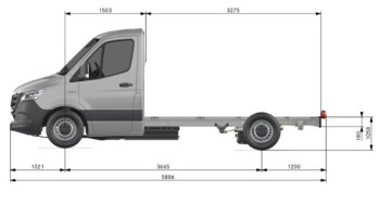 eSprinter  szimplafülkés  alváz Műszaki adatok és méretek